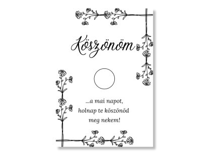 Köszönőkártya 8 db - Black ornament