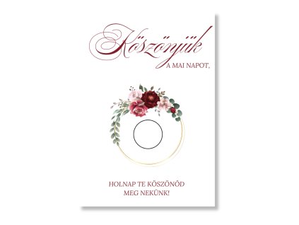 Köszönőkártya 8 db - Bordó