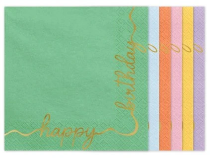 Servítky - Happy Birthday mix 33 x 33 cm