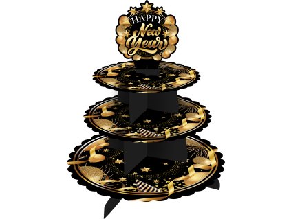 Papír állvány 3 szintes - Happy New Year 40 x 30 cm