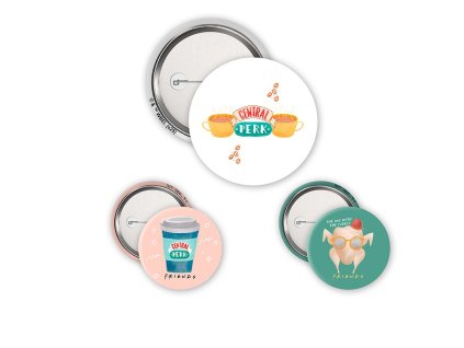 friends badge pack central perk co x4
