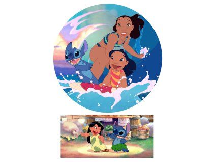 Ehető kép tortára - Lilo és Stitch