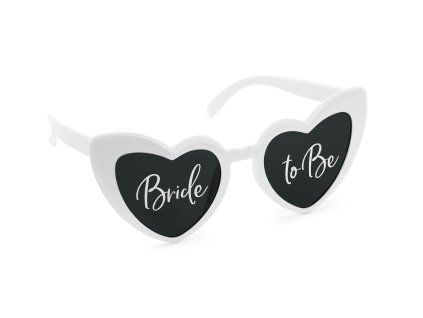 Okuliare Bride to Be - Biele srdiečka