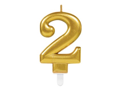 Születésnapi szám gyertya 2 - arany
