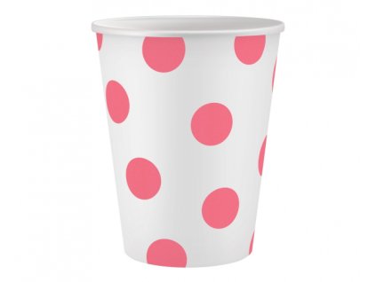 Poharak - rózsaszín pöttyös 6 db
