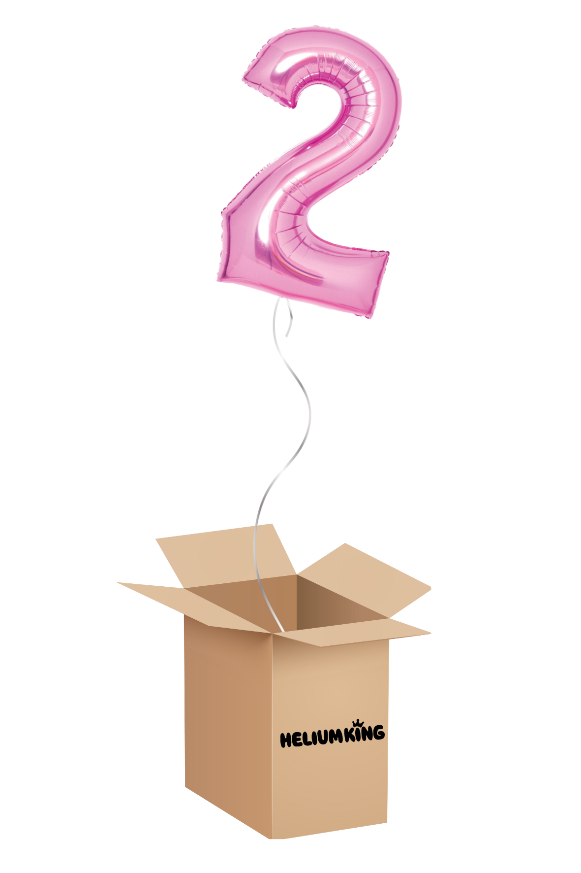 HeliumKing Balón v krabici - Narodeninové číslo 2 ružové