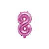 Fóliový balón Mini - Číslo 8 ružový 35cm