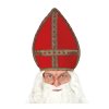Mikulás sapka - Mitra vörös-arany