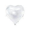 Fóliový balón - metalické srdce biele 45 cm