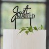 Ozdoba na tortu - Just married, čierne