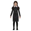 Dievčenský kostým - Wednesday šaty s potlačou