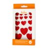 Cukordíszítés - Piros szívecskék mix 16 db