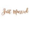 Banner Just Married - Ružovo-zlatý