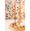 pink glass taper candleholder 10 5cm x 10 5cm x 24 5cm (1)
