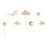 Ozdoby na cupcake - Bocian ružový, 7 ks