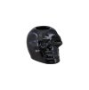 bougeoir tete de mort verre noir pour bougie flambeau 5cm x 7 2cm x 5cm