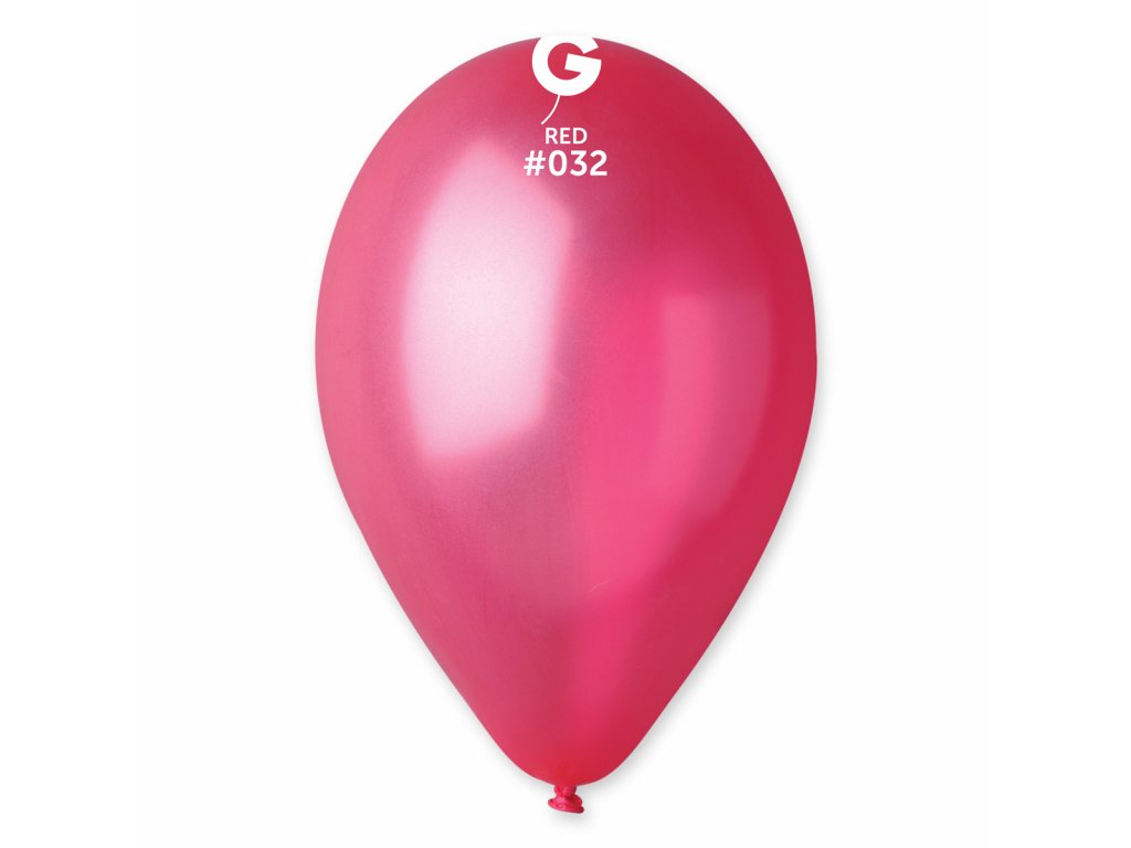 34250 1 balonik metalicky cerveny 26 cm