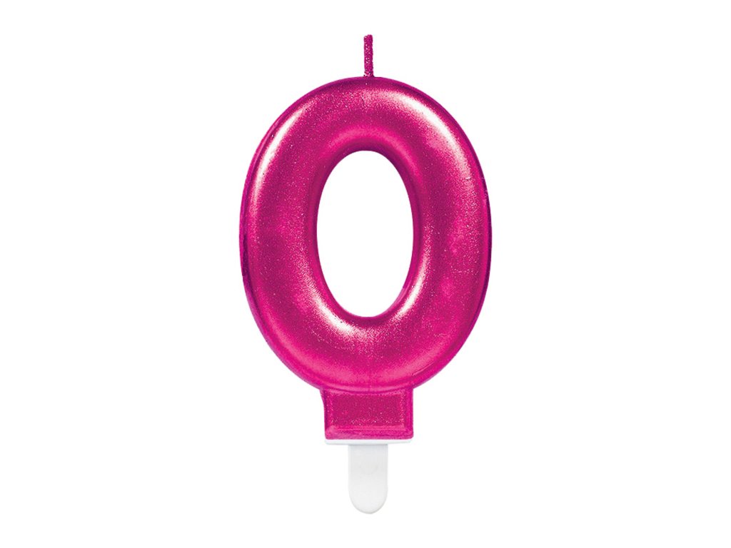 Świeczka urodzinowa 0 magenta