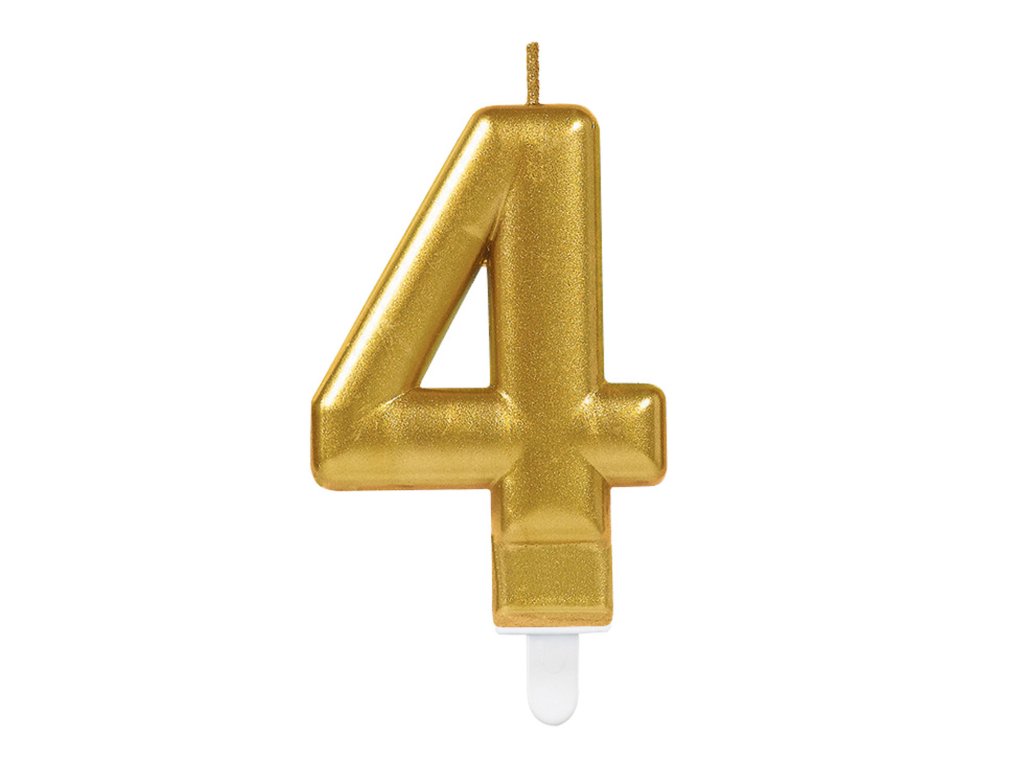 Świeczka urodzinowa 4 złota