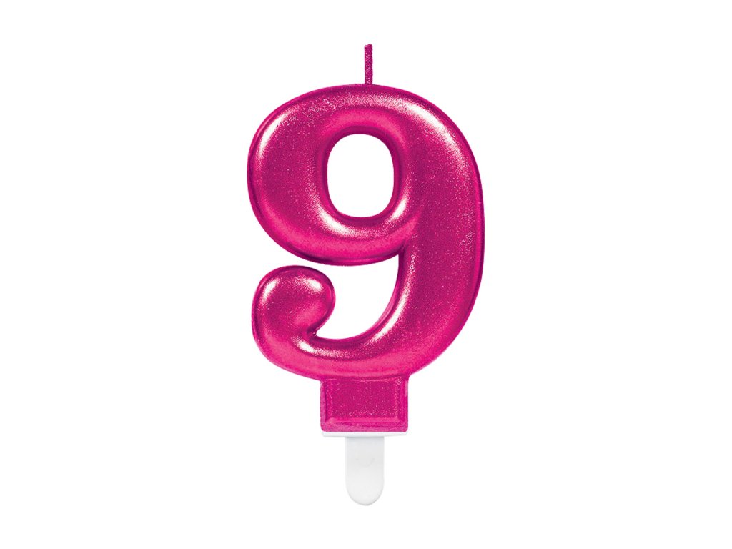 Świeczka urodzinowa 9 magenta