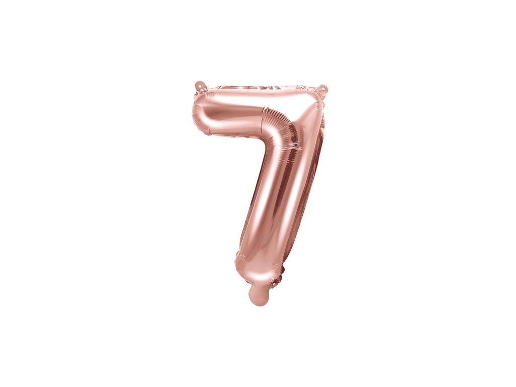 43778 3 foliovy balon mini cislo 7 ruzovo zlaty