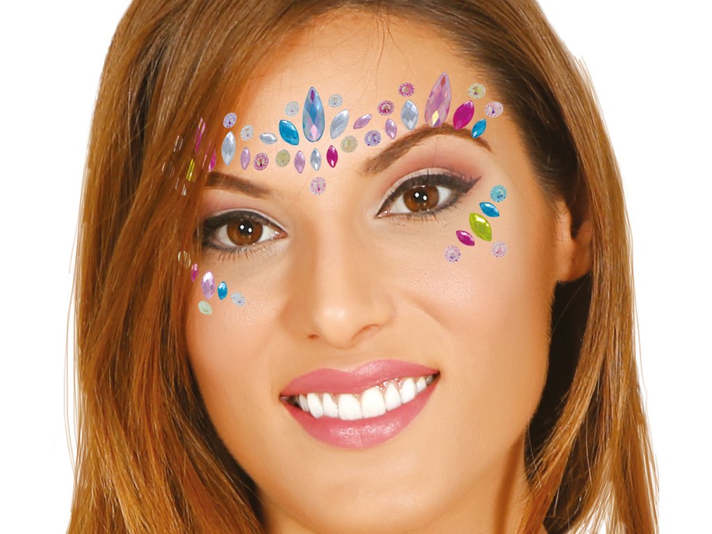 Cyrkonie na twarz - kolorowe