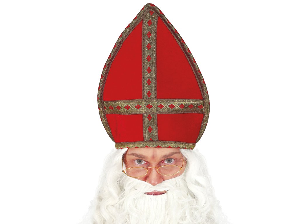 Nakrycie głowy Mikołaja - mitra czerwono-złota
