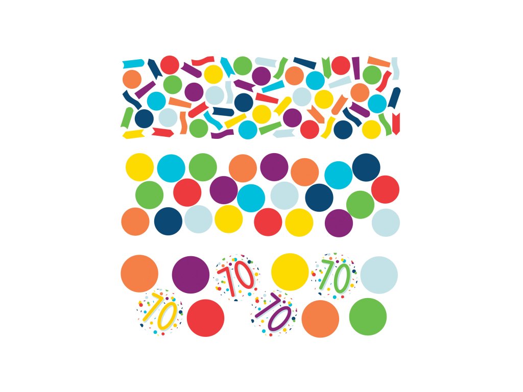 Kolorowe konfetti urodzinowe - 70