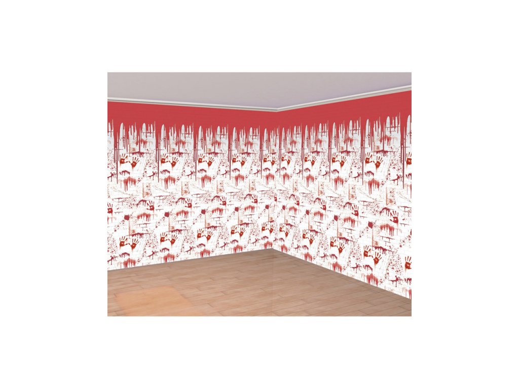 Dekoracja ścienna Halloween - Ślady krwi 121 x 609 cm