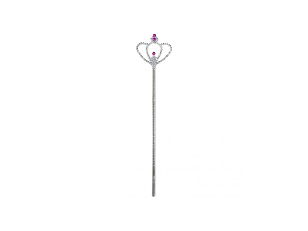 Srebrna magiczna różdżka - różowy kamień