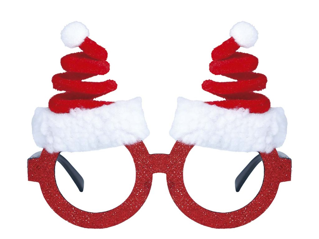 Okulary - czapki świąteczne