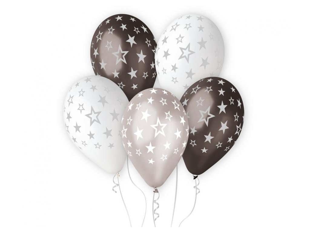 Bukiet balonowy - Srebrne gwiazdki
