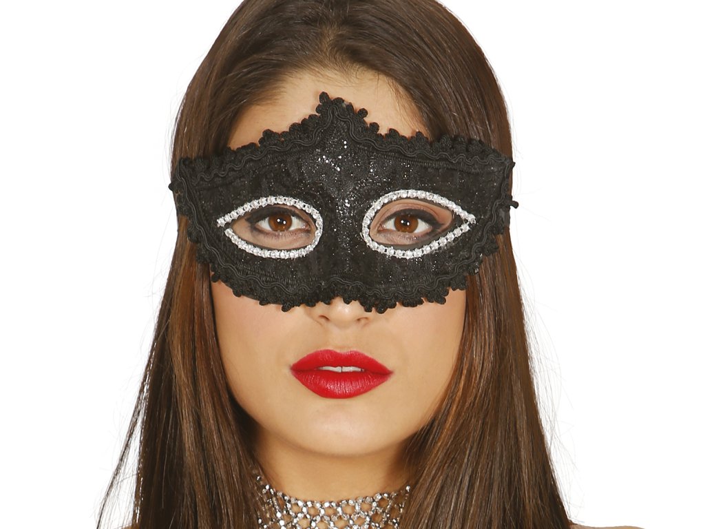 Maska - czarna, ozdobna