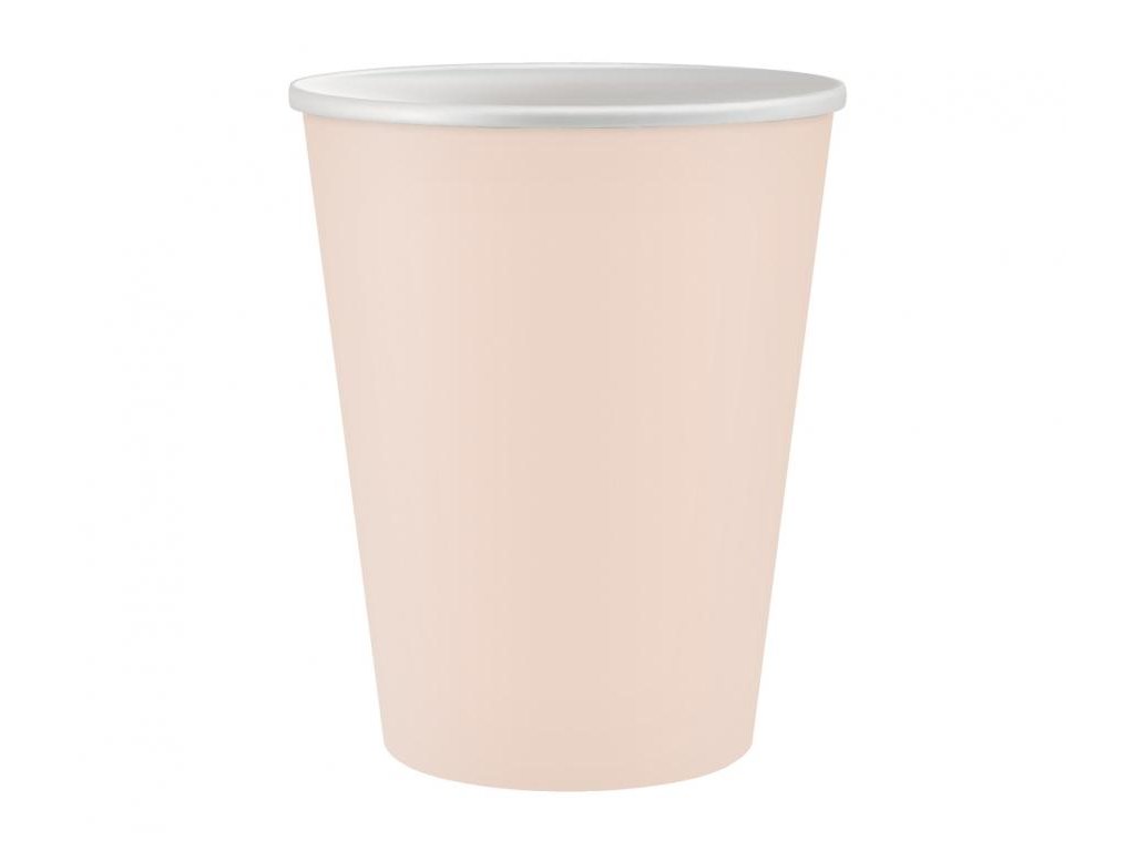 Kubki papierowe - jasnoróżowe 250 ml