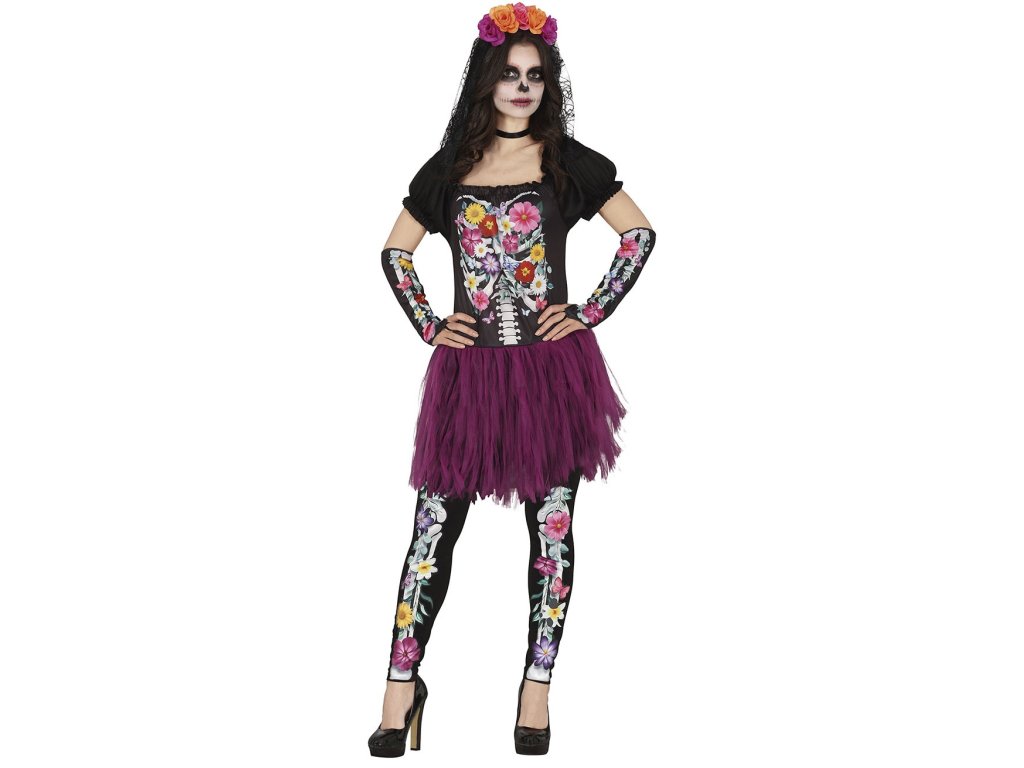 Kostium damski - Catrina z kwiatami