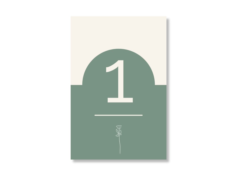 Numer stołu - Greenery Rose