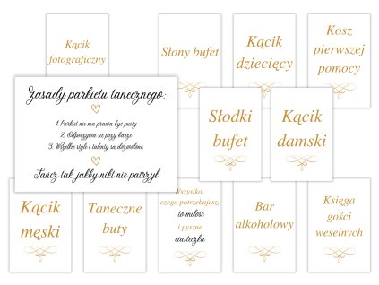 Weselne karteczki informacyjne - Elegant ornament 12 szt.