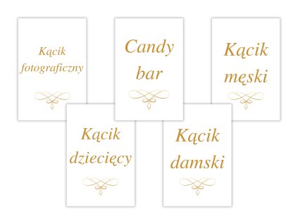 Weselne karteczki informacyjne - Elegant ornament 5 szt.