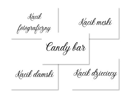 Weselne karteczki informacyjne - Simple 5 szt.