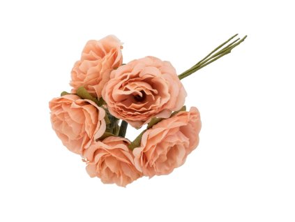 bunch of 6 tangerine peonies 9cm x 5cm x 14cm