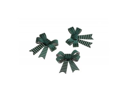 3 noeuds velours cotele vert sapin 10cm x 12 7cm