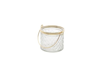 glass candleholder golden handle dia 8 5cm x 7 5cm (1)
