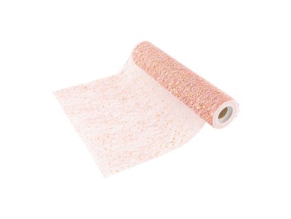 pink gold glittered table runner 30cm x 5m