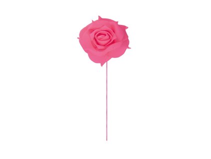 set of 2 fuchsia roses on stem dia 10cm