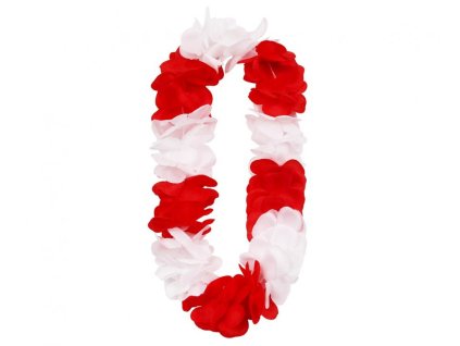 Hawajski wieniec - biało-czerwony