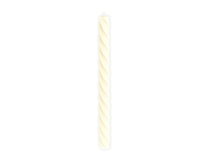 set 2 ivory spiral taper candles dia 2 2cm x 26cm