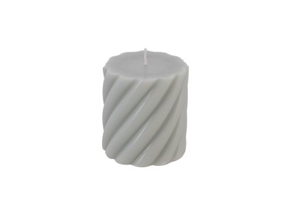 cool grey spiral pillar candle dia 7cm x 7 5cm