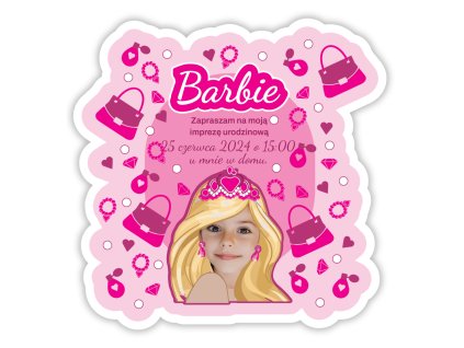Spersonalizowane zaproszenia 6 szt - Barbie