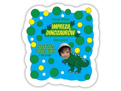 Spersonalizowane zaproszenia 6 szt - Dinozaury
