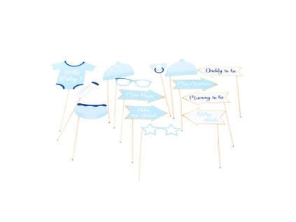 kit photo booth baby shower boy 11pcs french english